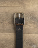 Iron Heart IHB-08-BLK Heavy Duty "Tochigi" Leather Belt with Nickel Garrison Buckle - Black
