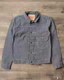 Iron Heart IHJ-141-IND - 10.5oz Narrow Stripe Hickory Type I Jacket - Indigo