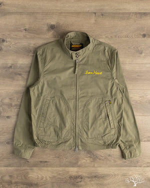 Iron Heart IHJ-165-ODG - 6.2oz Serge Drizzler Jacket - Olive Drab Green