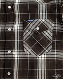 Iron Heart IHSH-439-BLK - 9oz Selvedge Flannel Check Western Shirt - Black