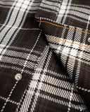 Iron Heart IHSH-439-BLK - 9oz Selvedge Flannel Check Western Shirt - Black