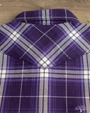 Iron Heart IHSH-439-PUR - 9oz Selvedge Flannel Check Western Shirt - Purple