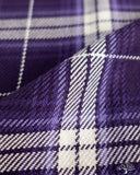Iron Heart IHSH-439-PUR - 9oz Selvedge Flannel Check Western Shirt - Purple