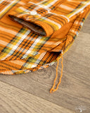 Iron Heart IHSH-442-ORA - 9oz Selvedge Flannel Check Work Shirt - Orange