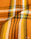Iron Heart IHSH-442-ORA - 9oz Selvedge Flannel Check Work Shirt - Orange