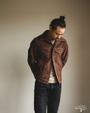 Iron Heart IHJ-49-BRN Split Steer Modified Type III Jacket - Brown