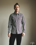 Iron Heart IHSH-07-IND - Indigo Hickory Stripe Western Shirt