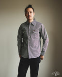 Iron Heart IHSH-07-IND - Indigo Hickory Stripe Western Shirt