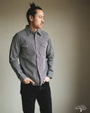 Iron Heart IHSH-07-IND - Indigo Hickory Stripe Western Shirt
