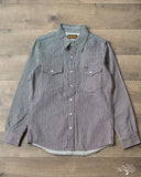 Iron Heart IHSH-07-IND - Indigo Hickory Stripe Western Shirt