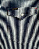 Iron Heart IHSH-07-IND - Indigo Hickory Stripe Western Shirt