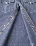 Iron Heart IHSH-13-BLU - 10oz Selvedge Chambray Single Yoke Western Shirt - Blue