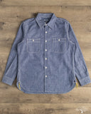 Iron Heart IHSH-21-BLU - 10oz Selvedge Chambray Work Shirt - Blue
