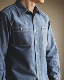 Iron Heart IHSH-21-BLU - 10oz Selvedge Chambray Work Shirt - Blue