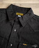 Iron Heart IHSH-218-BLK - 12oz Black Selvedge Denim Western "Johnny Cash III" Shirt