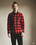 Iron Heart IHSH-232-RED Ultra Heavy Flannel Western Shirt - Red/Black
