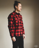 Iron Heart IHSH-232-RED Ultra Heavy Flannel Western Shirt - Red/Black