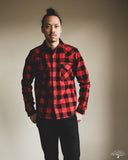 Iron Heart IHSH-232-RED Ultra Heavy Flannel Western Shirt - Red/Black