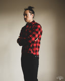 Iron Heart IHSH-232-RED Ultra Heavy Flannel Western Shirt - Red/Black