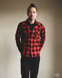 Iron Heart IHSH-232-RED Ultra Heavy Flannel Western Shirt - Red/Black