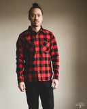 Iron Heart IHSH-244-RED Ultra Heavy Flannel Work Shirt - Red/Black