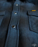 Iron Heart IHSH-264-NAV - UHF Ombré Check Western Shirt - Navy/Black