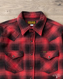 Iron Heart IHSH-264-RED - UHF Ombré Check Western Shirt - Red/Black