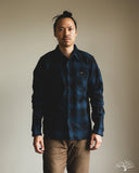 Iron Heart IHSH-265-NAV - UHF Ombré Check Work Shirt - Navy/Black