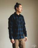 Iron Heart IHSH-265-NAV - UHF Ombré Check Work Shirt - Navy/Black