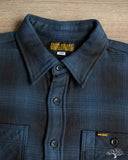 Iron Heart IHSH-265-NAV - UHF Ombré Check Work Shirt - Navy/Black