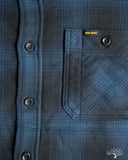 Iron Heart IHSH-265-NAV - UHF Ombré Check Work Shirt - Navy/Black