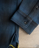 Iron Heart IHSH-265-NAV - UHF Ombré Check Work Shirt - Navy/Black