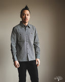 Iron Heart IHSH-274-IND - 12oz Hickory Stripe Work Shirt - Indigo