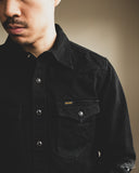 Iron Heart IHSH-295-BB - 14oz Selvedge Denim Western Shirt - Black/Black