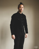 Iron Heart IHSH-295-BB - 14oz Selvedge Denim Western Shirt - Black/Black