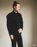 Iron Heart IHSH-295-BB - 14oz Selvedge Denim Western Shirt - Black/Black
