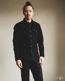 Iron Heart IHSH-295-BB - 14oz Selvedge Denim Western Shirt - Black/Black