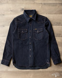 Iron Heart IHSH-295-IB - 14oz Selvedge Denim Western Shirt - Indigo/Black