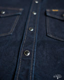 Iron Heart IHSH-295-IB - 14oz Selvedge Denim Western Shirt - Indigo/Black