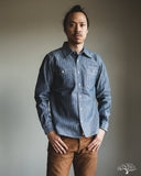 Iron Heart IHSH-308-IND - 12oz Herringbone Work Shirt - Indigo