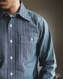 Iron Heart IHSH-308-IND - 12oz Herringbone Work Shirt - Indigo