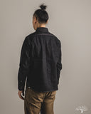 Iron Heart IHSH-326-BLK - 12oz Selvedge Denim Snap Work Shirt - Black