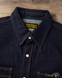 Iron Heart IHSH-326-IND - 12oz Selvedge Denim Snap Work Shirt - Indigo