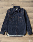 Iron Heart IHSH-33-IND - 12oz Selvedge Denim Western Shirt - Indigo