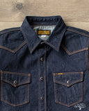 Iron Heart IHSH-33-IND - 12oz Selvedge Denim Western Shirt - Indigo