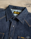 Iron Heart IHSH-33-IND - 12oz Selvedge Denim Western Shirt - Indigo