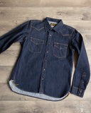 Iron Heart IHSH-33-IND - 12oz Selvedge Denim Western Shirt - Indigo