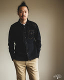 Iron Heart IHSH-33-OD - 12oz Selvedge Denim Western Shirt - Indigo Overdyed Black