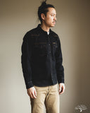 Iron Heart IHSH-33-OD - 12oz Selvedge Denim Western Shirt - Indigo Overdyed Black