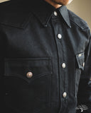 Iron Heart IHSH-362-BLK - 16oz Non-Selvedge Denim CPO Shirt - Superblack (Fades to Grey)